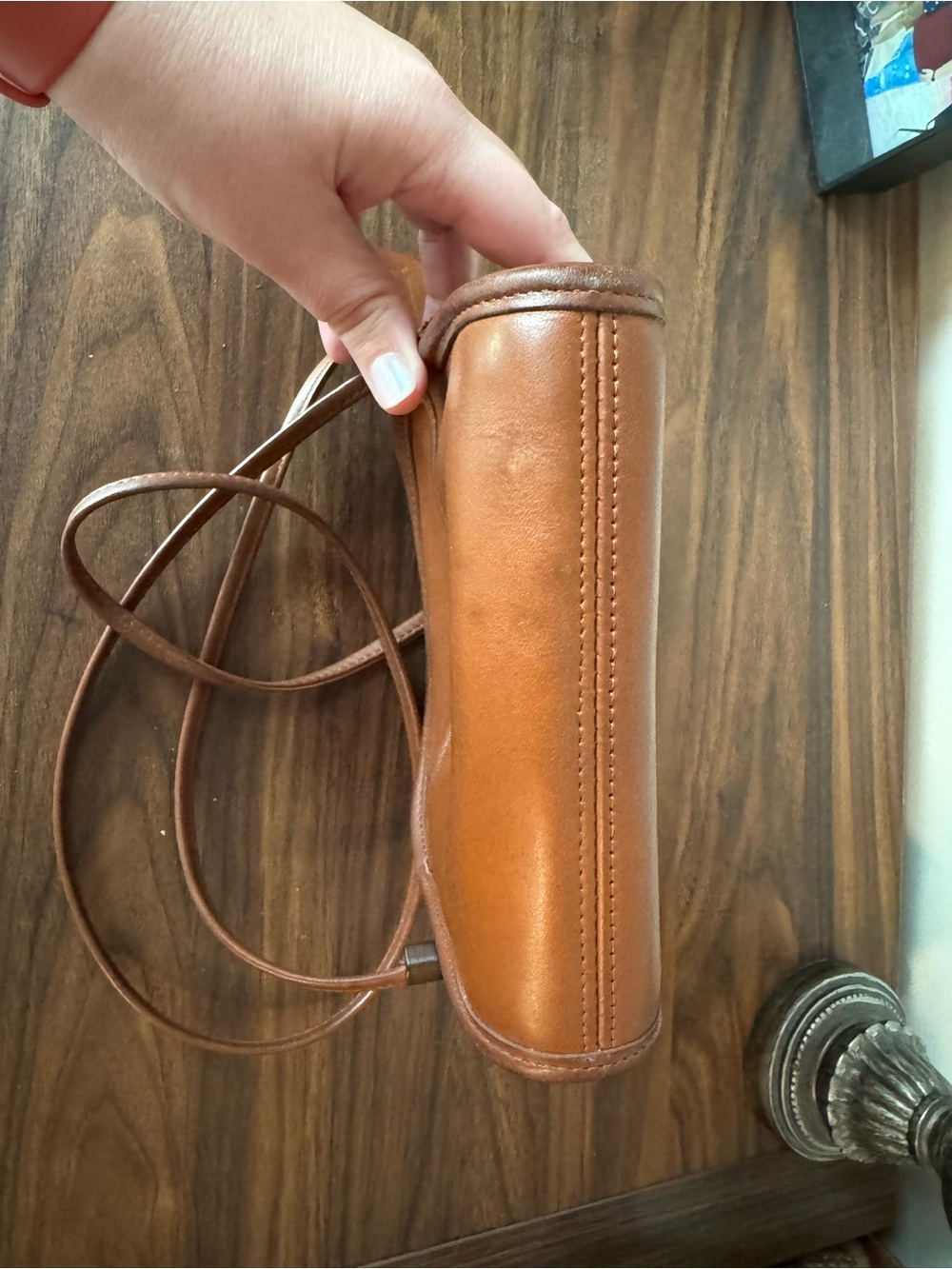 Vintage Coach Abbie British Tan Leather Crossbody Bag - style 9017 - Picture 10 of 11
